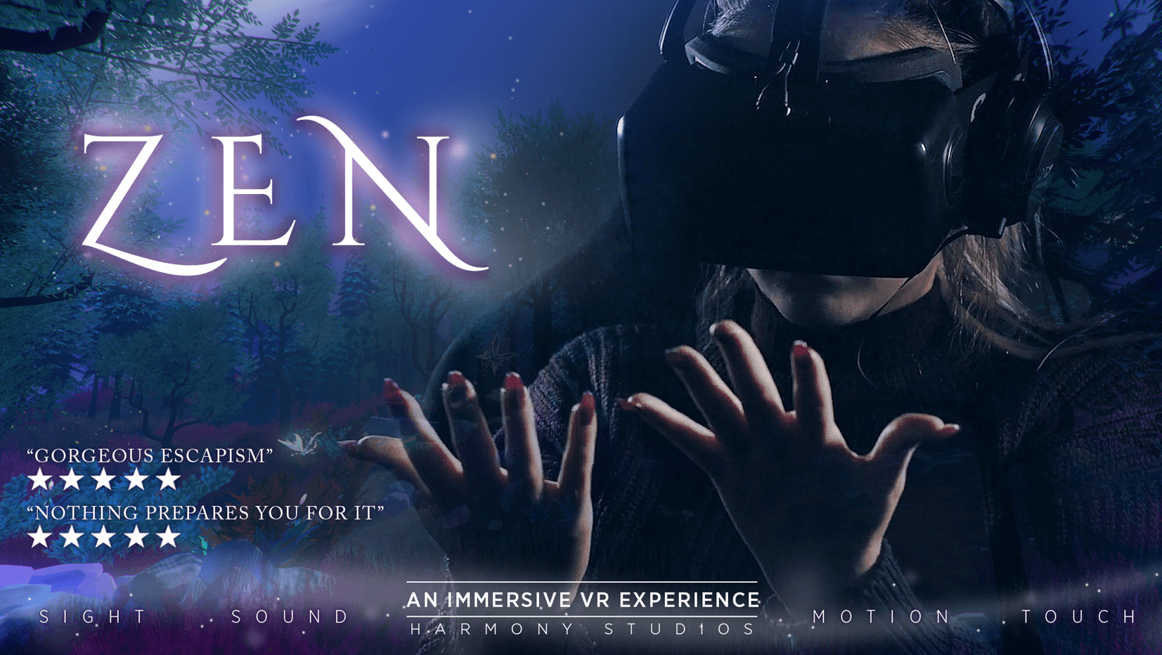 Harmony studios Zen VR experience using EEG data to live customise the experience based on the user